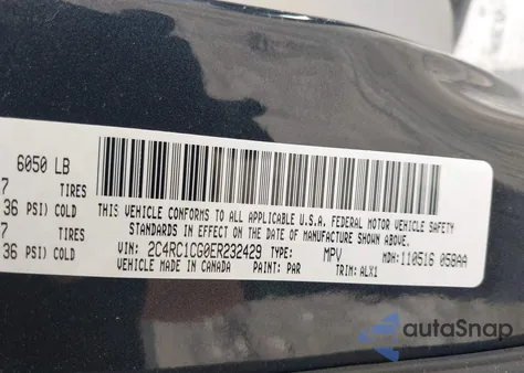 2014 Chrysler Town & Country Touring-L z USA, uszkodzony, nr VIN 2C4RC1CG0ER232429